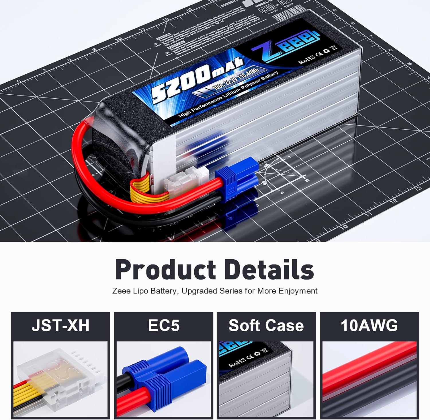 Zeee 6S 5200mAh Lipo Batterij  - 6S Lipo Battery 22.2V 5000Mah recensie en prijs